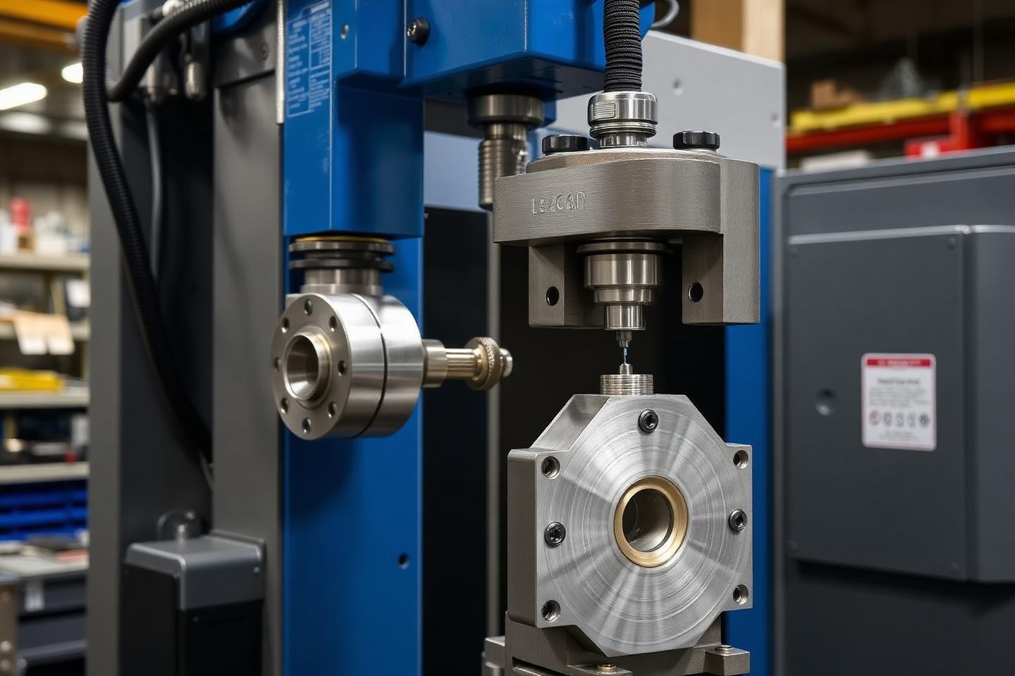 Servo positioner holding a machined component fixture