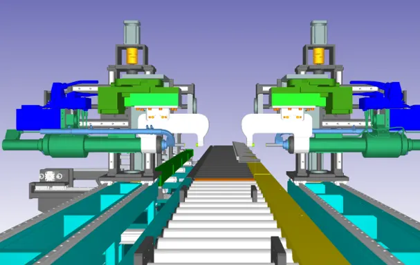 3D design detail of a busway assembly station